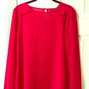 The Limited Red Scalloped Blouse—size medium